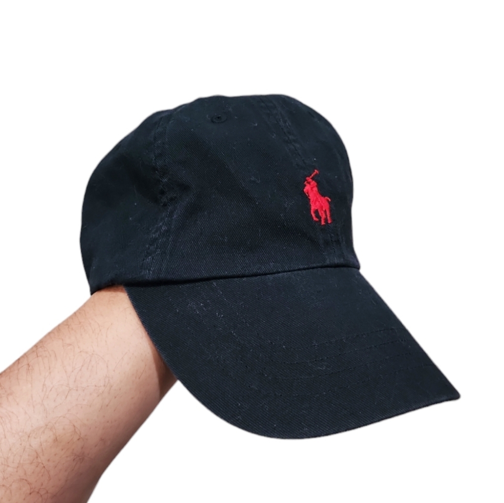 Polo by Ralph Lauren Black Baseball Cap with Red Pony